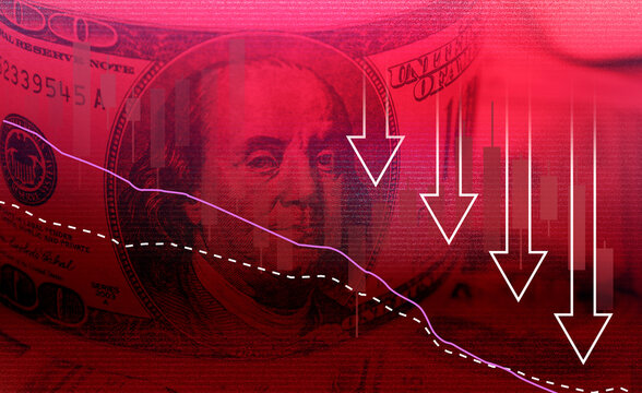 US investment , falling stock market graph , economy crisis