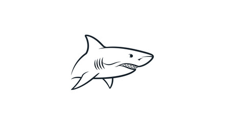 Fototapeta premium Simple Line Drawing of a Shark.