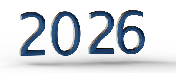Stylish 2026 year concept on white background. Perfect for New Year greetings, business presentations, and futuristic de © vegefox.com