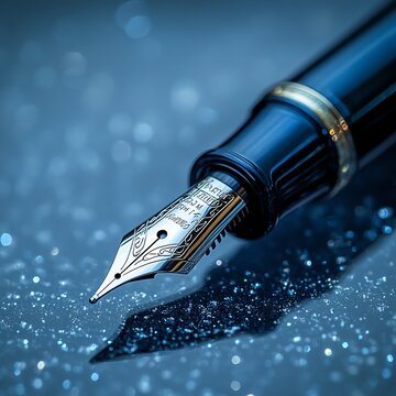 Frozen fountain pen representing asset freeze and stalled business contract signing  high resolution   for isolate image