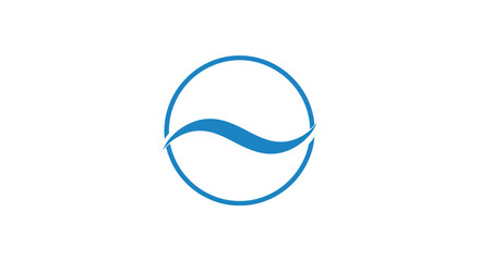 Blue Wave Logo Design Element Circle.