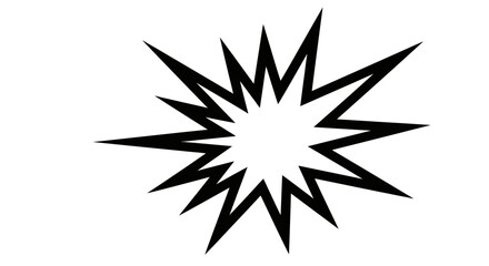 Stylized black and white comic book explosion burst effect, dynamic impact graphic, isolated white background. © ZAENAL