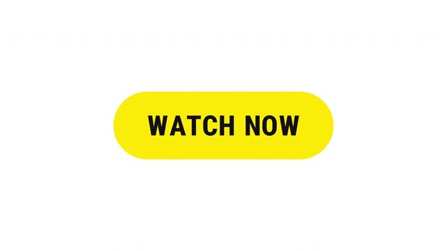 Animated watch now buttons on white background , for online movies, streaming, and digital content promotions. 4K video.
