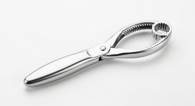 Elegant nutcracker, a tool for cracking nuts, featuring a polished metal finish and ergonomic design