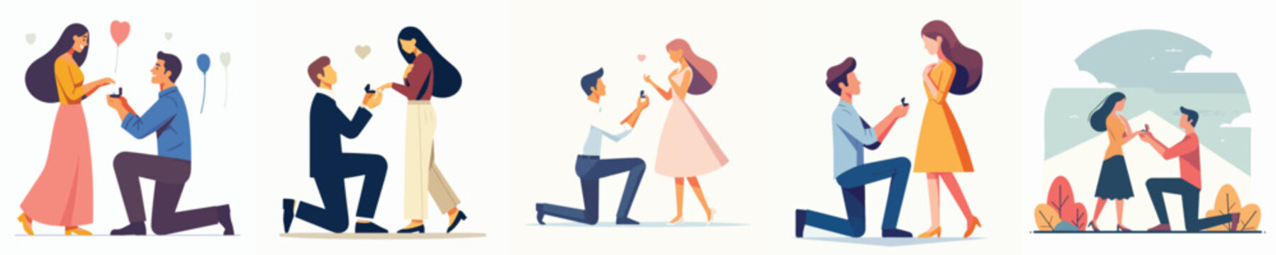 Vector of man proposing