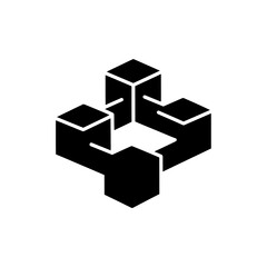 Fototapeta premium Geometric Shape Formed by Black Cubes.