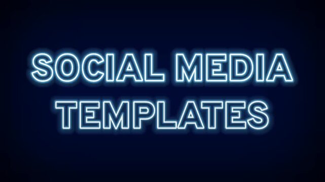 Vibrant Neon Blue Social Media Templates Text Glowing Typography for Digital Marketing Content Creation Influencer Branding and Online Engagement Design