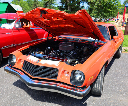 GRANBY QUEBEC CANADA: The second-generation Chevrolet Camaro1977 is an American pony car that was produced by Chevrolet from 1970 through the 1981 model years