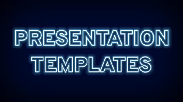 Dynamic Neon Blue Presentation Templates Text Glowing Typography for Webinar Slides Business Pitch Decks Education and Professional Public Speaking Visuals