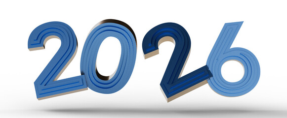 Unique 2026 design with blue texture, perfect for new year greetings, holidays, and event promotions. Ideal for posters, © vegefox.com