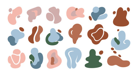 Abstract Organic Shapes Blobs Flat Liquid Fluid Minimalist Boho Set