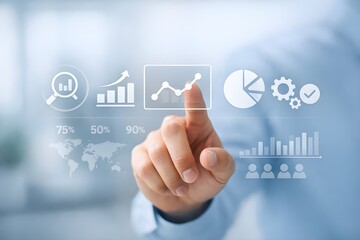 Fototapeta premium Interactive Data Visualization and Business Performance Monitoring Screen