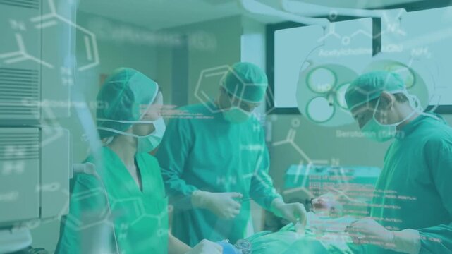 Animation of data processing over diverse surgeons during surgery