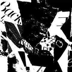 Fototapeta premium Artistic mode trendy collage background. Basis graphics black and white universal