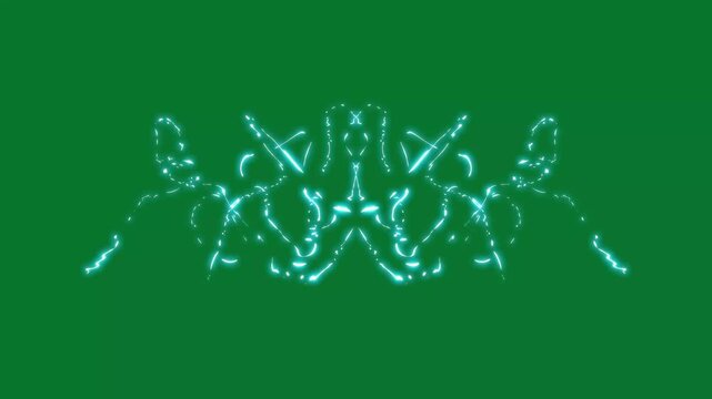 Cartoon thunderstorm lightning energy, Lightning power overlay, glowing doodle burst on green screen, shining flash explosions, 2D hand drawn FX animation, alpha channel transparent video. 4k