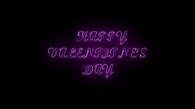 Happy valentines day greeting animation text, lettering with love heart. happy valentines day text.