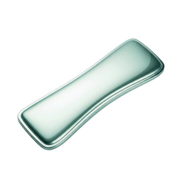 Shiny teal curved oblong shape