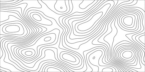 Abstract white contour wave lines topographic background, lines map seamless pattern, modern wallpaper texture and realistic design used for banner and posters, mountain relief geographic pattern. © JANNATULFERDOUS