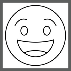 Fototapeta premium Happy Smiley Emoji Face Outline Vector Illustration new