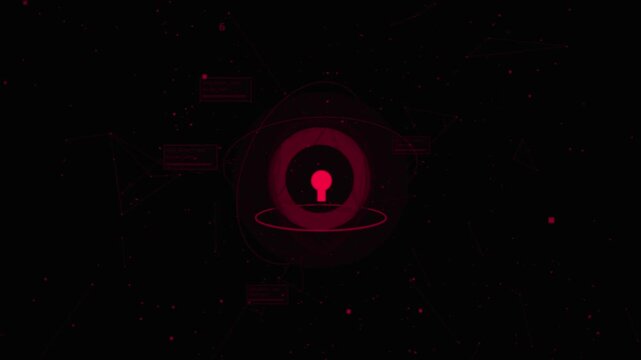 Red Light Fades In Dark Background Video.