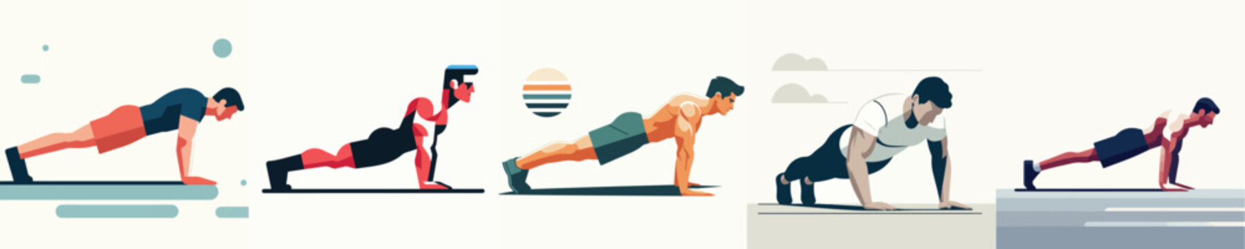 Vector of man push up