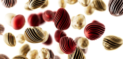 Artistic rendering of abstract Easter eggs on a white background. Perfect for Easter, spring,...