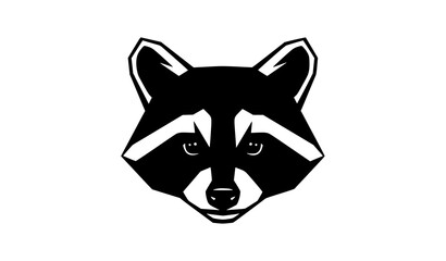 Raccoon Head Glyph Icon Black Vector Illustration © Protima
