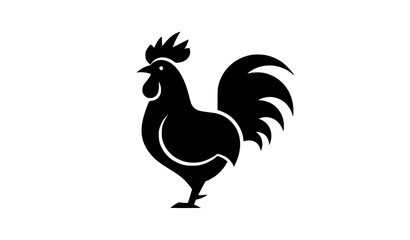 Rooster Vector Silhouette Illustration – Black Shape © Protima