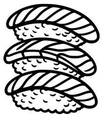 Sushi nigiri tower icon © Elena