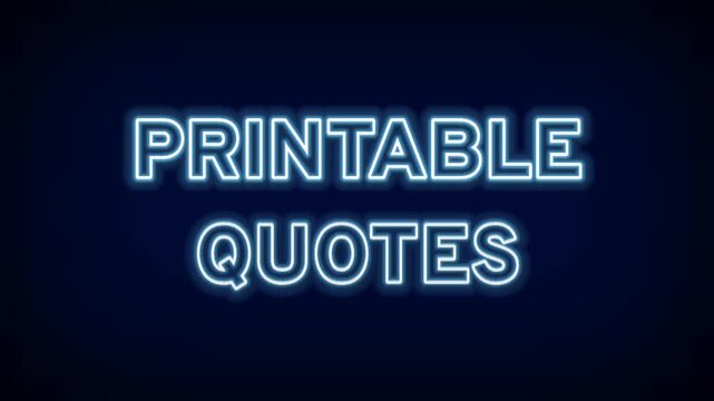 Blue neon printable quotes text sign for inspirational wall art digital downloads home decor and creative social media content creation designs