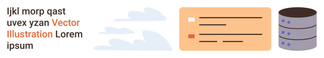 Data storage, cloud computing, database management, information flow, technology concept, digital infrastructure. A database stack and digital content elements. Data storage and cloud computing © robu_s