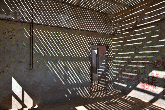 Ruins of the mining town named Kolmanskop located in the Namib desert