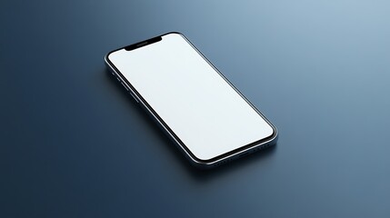 Modern smartphone with blank screen displayed on dark background