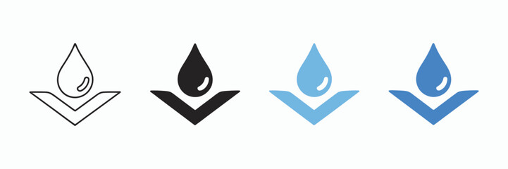 Fototapeta premium Waterproof Material Icon layer line and solid style design, water resistance and protection symbol, moisture barrier concept