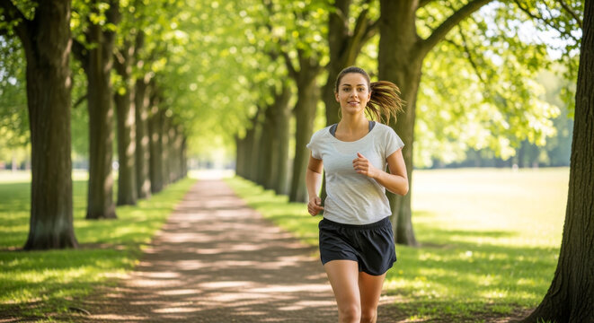 Mulher correndo ao ar livre
