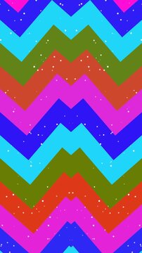 Vibrant Chevron Pattern with Glitter Effect - Retro Psychedelic Abstract Background