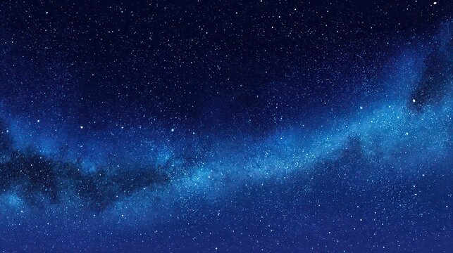 Vivid Blue Milky Way Galaxy with Countless Stars Shining Brightly in the Deep Night Sky Astronomical Wonder Background with Light and Color Gradient