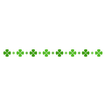 St Patrick day clover border divider. Vector illustration 