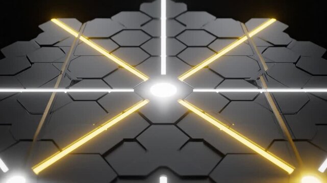 Futuristic Technology Background with Neon Lights.