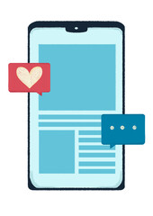 Teléfono inteligente con iconos de mensajería  © Karen