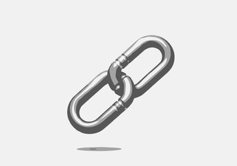 Obraz premium Interlocking metal chain links forming a strong connection.