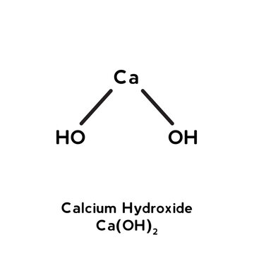 Calcium Hydroxide molecular structure isolated on white background