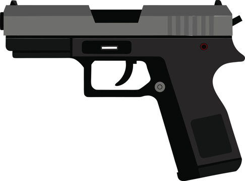 Tactic Pistol Glock Gun Vector Illustration.