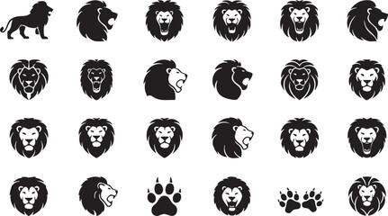 Minimal Lion Icon Vector &ndash; Wild Animal Logo Symbol
