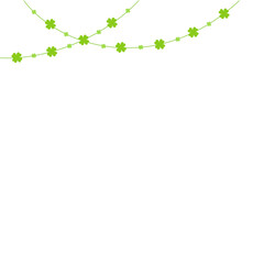 St Patrick's Day Clover Garlands. Vector Illustration 