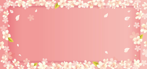 春の花の華やかで上品なベクターイラストフレーム背景