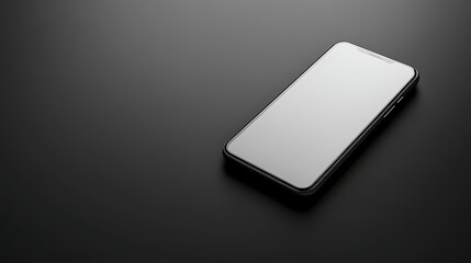 Smartphone device displayed on black surface modern technology concept