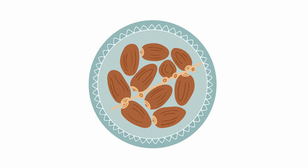 flat illustration of dates on a plate