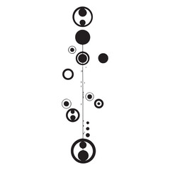 Fototapeta premium Modern Abstract Black White Circles Dots Vertical Geometric Design