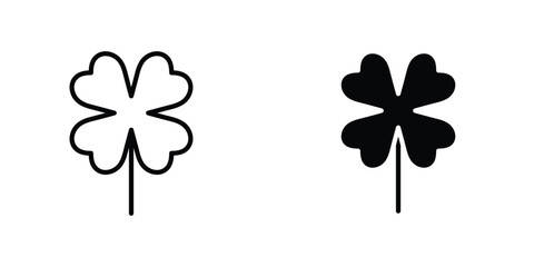 Four leaf clover icon in doodles flat and line stroke pack